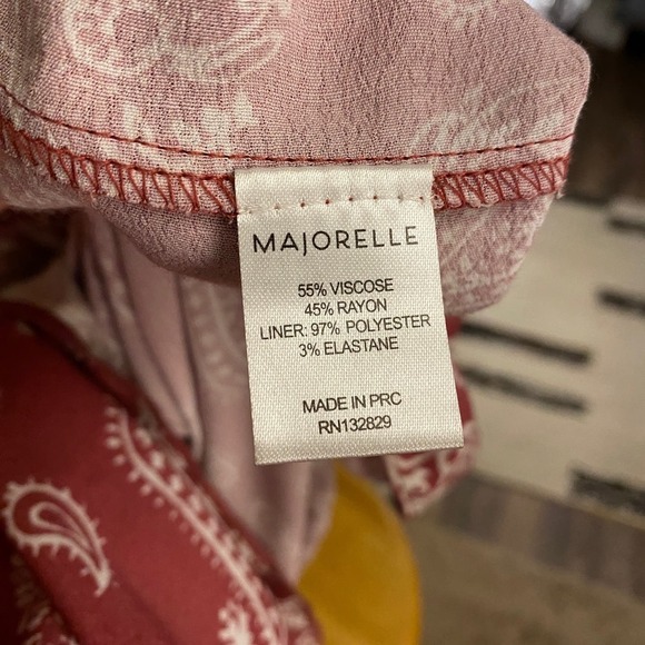 Majorelle Womens Paisley A Line Maxi Dress V Neck Long Sleeve Pink Size Small - Picture 10 of 11